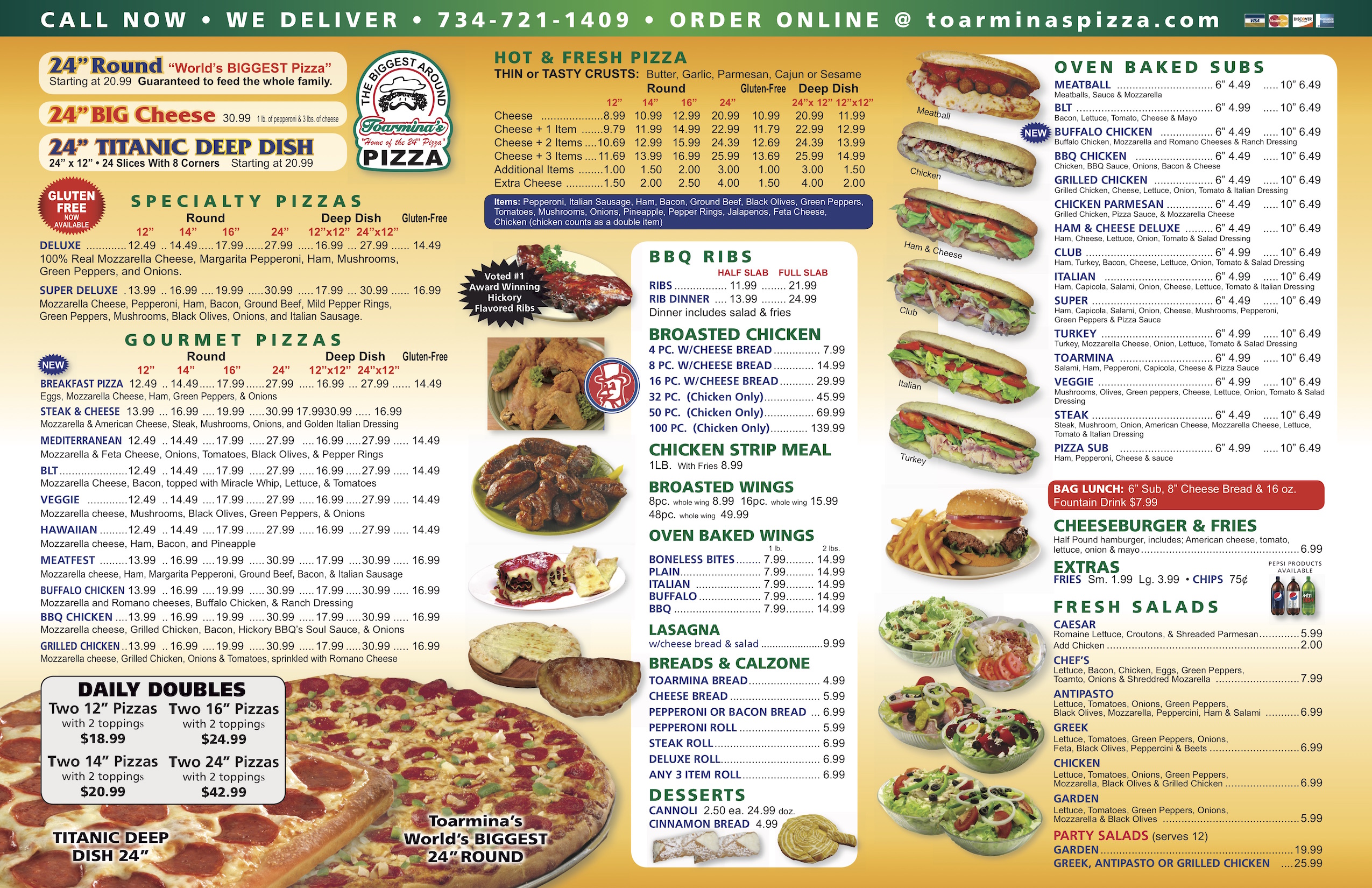 Toarmina's Pizza Locations Home Of The 24 Inch Pizza