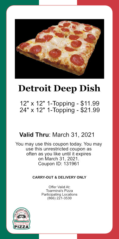 Pizza Deals Detroit Deep Dish